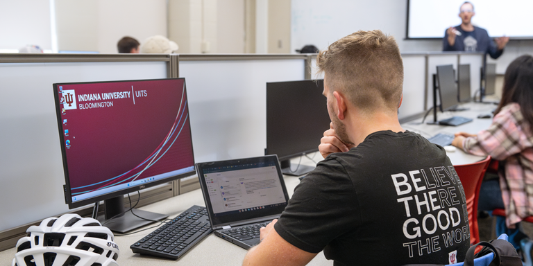 Student working at computer